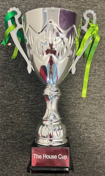 House Cup with green ribbons - Turing house colour