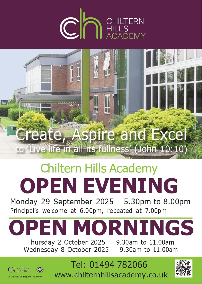 Poster for open evening and morning for prospective students